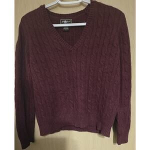 Eddie Bauer Wool Sweater Women’s Lg V-neck Rabbit Blend Vintage Warm Cozy